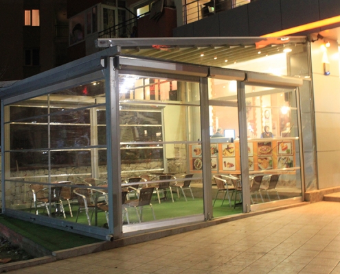 dikili Tente Pergola, Şeffaf Stor Modeli 1
